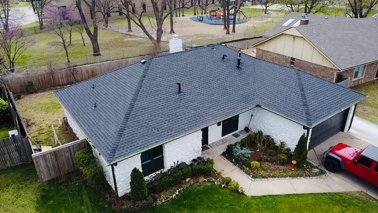 Completed residential roofing project in Tulsa by Prime Top Roofing
